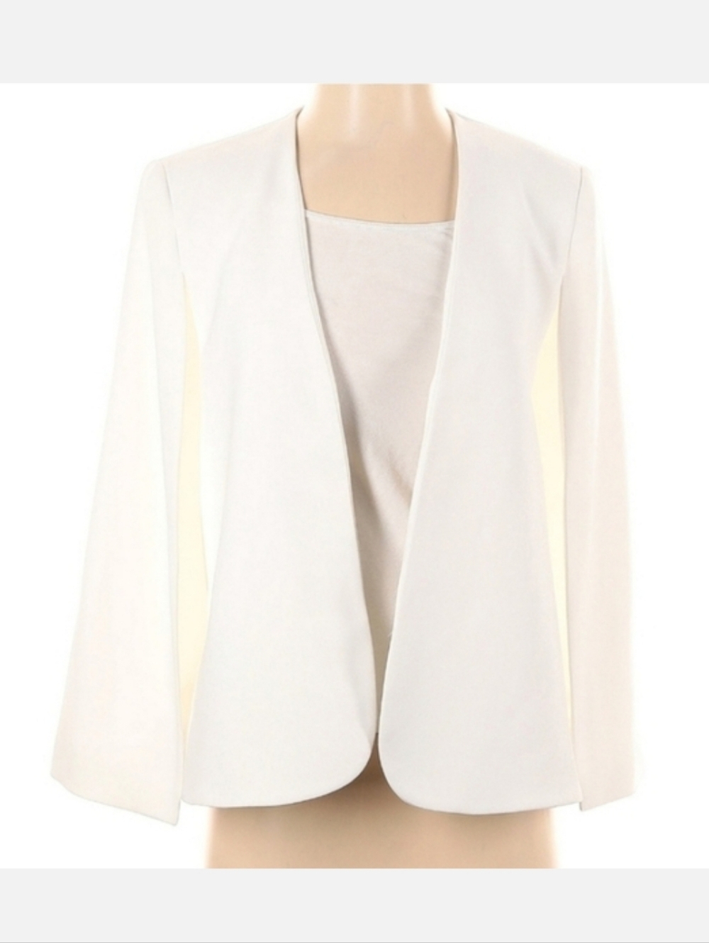 ZARA CAPE BLAZER WHITE SIZE L - Picture 15 of 15